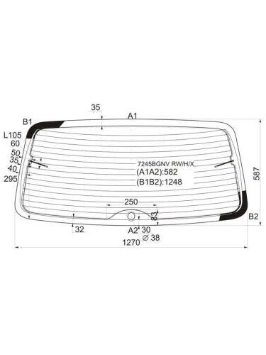 Стекло заднее (Цвет зеленый Обогрев) Renault Scenic 97-03