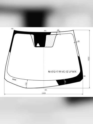 Стекло лобовое (Камера) Nissan Note 16-20