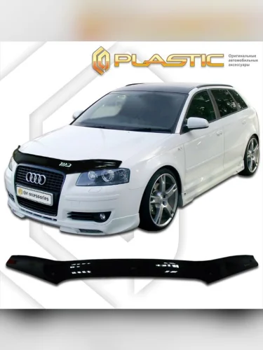 Дефлектор капота Classic черный Audi A3  2005–2008