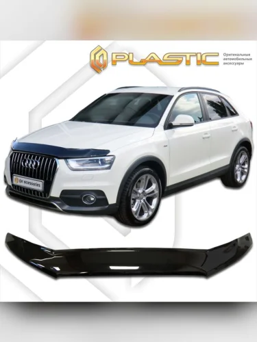 Дефлектор капота Classic черный Audi Q3 I поколение, I поколение рест. 1, I поколение рест. 2, джип/suv 5 дв., рынок РФ  2011–2019