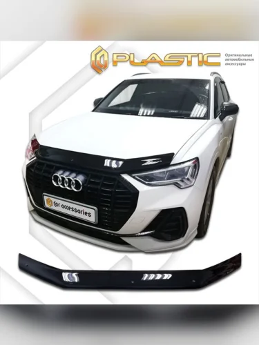 Дефлектор капота Classic черный Audi Q3 II поколение, джип/suv 5 дв., рынок РФ  2018 - 2022