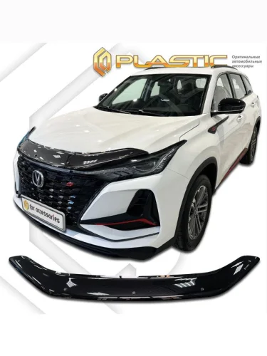 Дефлектор капота Classic черный Changan CS 75 Plus I поколение, I рестайлинг, джип/suv 5 дв., рынок РФ 2021 - 2024