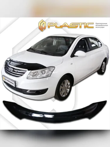 Дефлектор капота Classic черный Chery Bonus 3  2014–н.в.