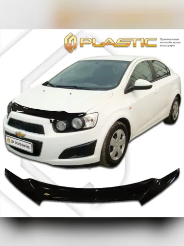 Дефлектор капота Classic черный Chevrolet Aveo седан 2011–н.в.