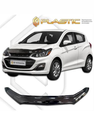 Дефлектор капота Classic черный Chevrolet Spark III поколение, рестайлинг 2016 г., хэтчбек 5 дв. 2016 - 2022