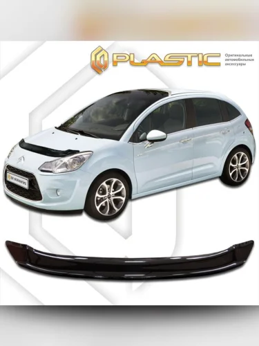 Дефлектор капота Classic черный Citroen C3 хэтчбэк 5 Door 2009–2013