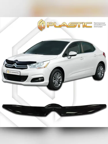Дефлектор капота Classic черный Citroen C4 седан 2013–н.в.