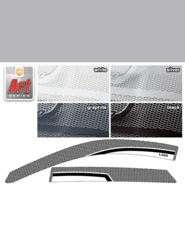 Ветровики дверей Серия Art графит ВАЗ Lada Калина хэтчбэк 2013–н.в. 