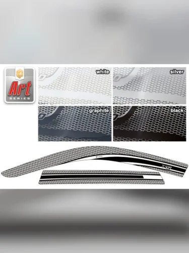 Ветровики дверей Серия Art серебро BMW X5  1999-2004