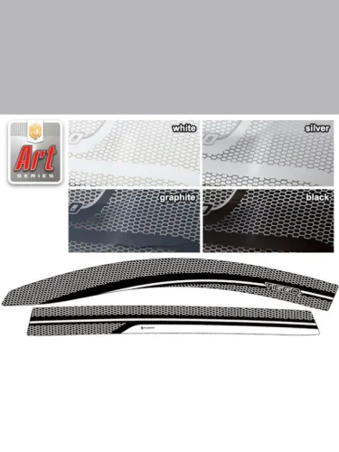 Ветровики дверей Серия Art серебро Chery Tiggo 7 Pro  2019–н.в. 