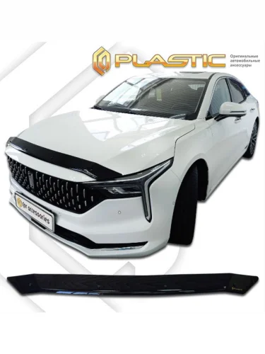 Дефлектор капота Classic черный FAW Bestune B70 III поколение, для рынка России, лифтбек  2020 - н. в.