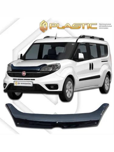 Дефлектор капота Classic черный Fiat Doblo рестайлинг,  2 поколение 2014-н.в.