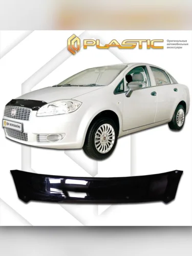 Дефлектор капота Classic черный Fiat Linea  2007–н.в.