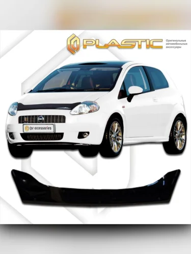 Дефлектор капота Classic черный Fiat Punto  2005-2016