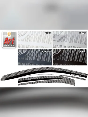 Ветровики дверей Серия Art серебро Honda Accord  2008-2012