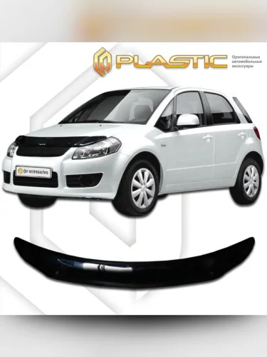 Дефлектор капота Classic черный Fiat Sedici  2006–н.в.