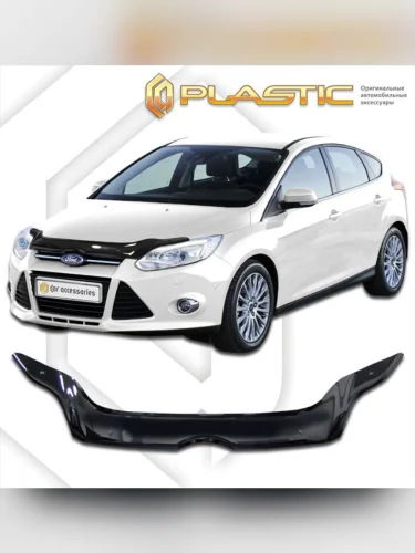 Дефлектор капота Classic черный Ford Focus 3 хэтчбэк 2011–2015