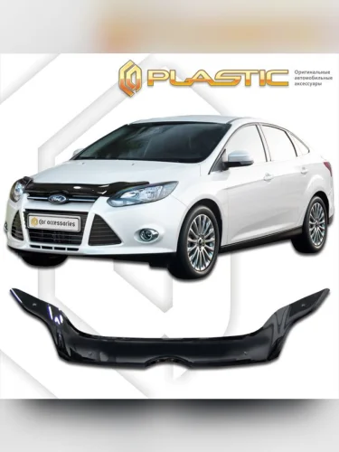 Дефлектор капота Classic черный Ford Focus 3 седан 2011–2015