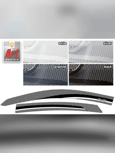 Ветровики дверей Серия Art серебро Kia Rio седан 2011–2015