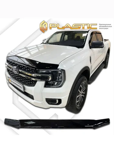 Дефлектор капота Classic черный Ford Ranger IV поколение, пикап 2021 - н.в.