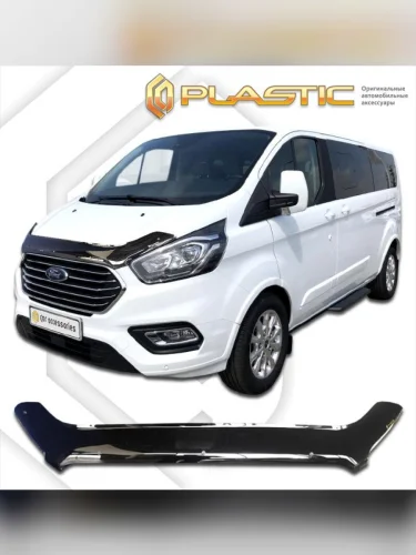 Дефлектор капота Classic черный Ford Tourneo Custom I поколение рестайлинг, минивэн, рынок России 2017 – 2021 