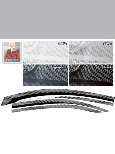 Ветровики дверей Серия Art серебро Lexus HS250h  2009-2018