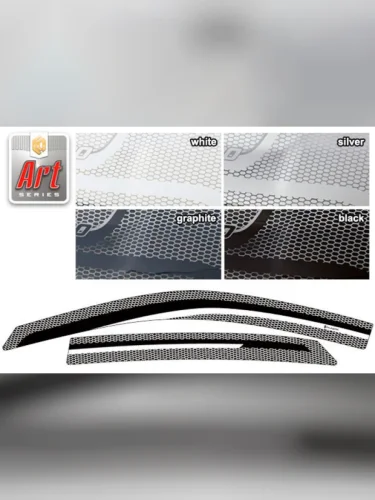 Ветровики дверей Серия Art серебро Lexus RX  2003-2009