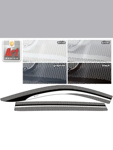 Ветровики дверей Серия Art серебро Mazda CX-8 I поколение, I поколение рестайлинг, джип/suv 5 дв. 2017 - 2022