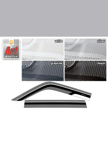 Ветровики дверей Серия Art серебро Nissan Patrol  2005-2010