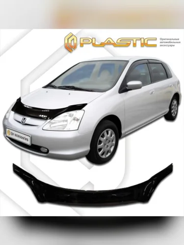 Дефлектор капота Classic черный Honda Civic хэтчбэк 2000-2005