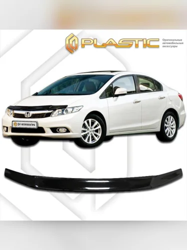 Дефлектор капота Classic черный Honda Civic седан 2012–н.в.