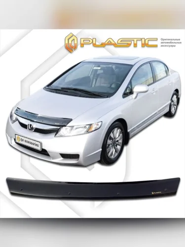Дефлектор капота Classic черный Honda Civic седан 2005-2010