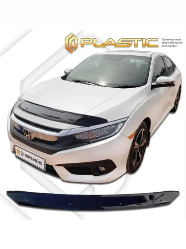 Дефлектор капота Classic черный Honda Civic Х поколение, хэтчбек, 5 дв., рынок Японии 2017 - 2021