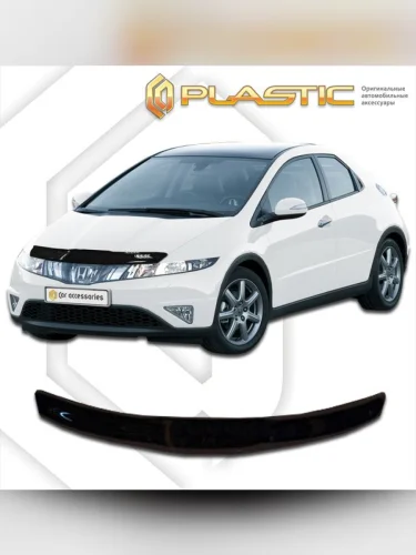 Дефлектор капота Classic черный Honda Civic 5D  2007-2012