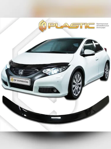 Дефлектор капота Classic черный Honda Civic 5D  2012–н.в.