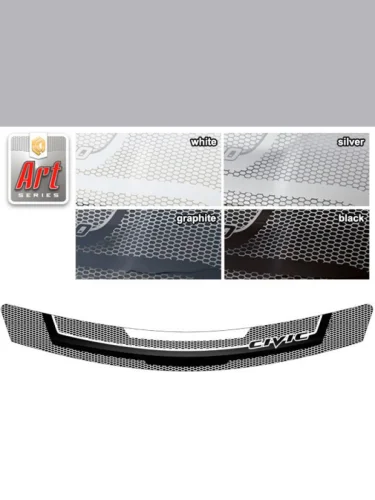 Дефлектор капота Серия Art серебро Honda Civic седан 2006-2011
