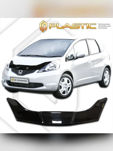 Дефлектор капота Classic черный Honda Fit  2008-2013