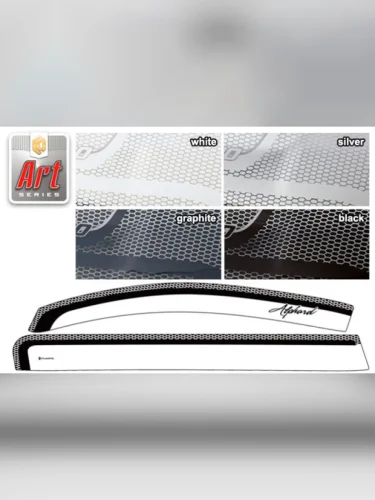 Ветровики дверей Серия Art серебро Toyota Alphard  2003–2008
