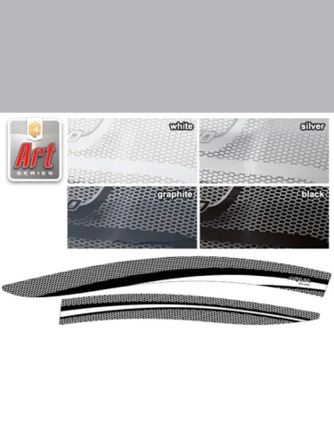 Ветровики дверей Серия Art серебро Toyota Aqua  2010–2017