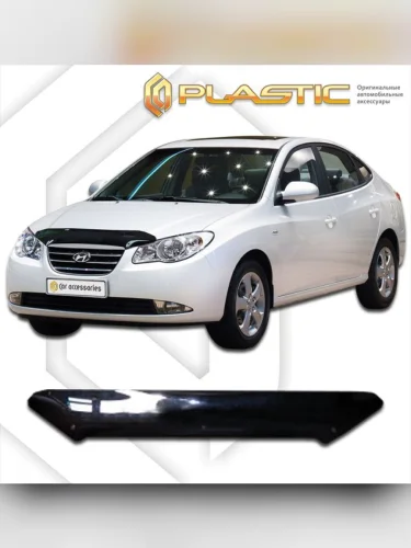 Дефлектор капота Classic черный Hyundai Elantra  2006–2010