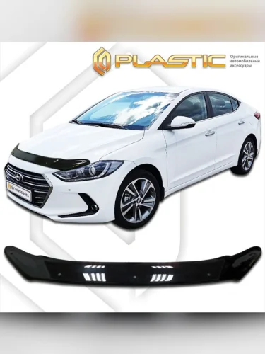 Дефлектор капота Classic черный Hyundai Elantra  2016–2020