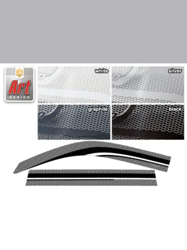 Ветровики дверей Серия Art серебро Toyota Land Cruiser 100 1998-2002