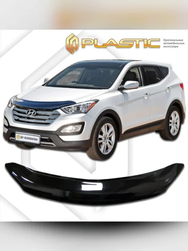 Дефлектор капота Classic черный Hyundai Santa Fe  2012–2018