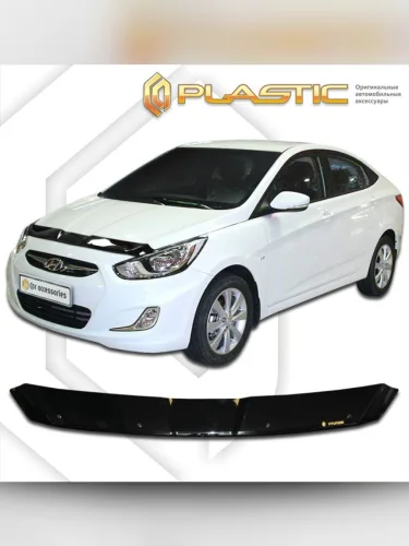 Дефлектор капота Classic черный Hyundai Solaris седан 2011-2013
