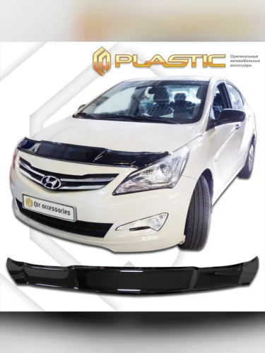 Дефлектор капота Classic черный Hyundai Solaris хетчбэк 2014–2017
