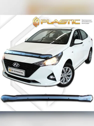 Дефлектор капота Classic черный Hyundai Solaris рестайлинг 2020–н.в.
