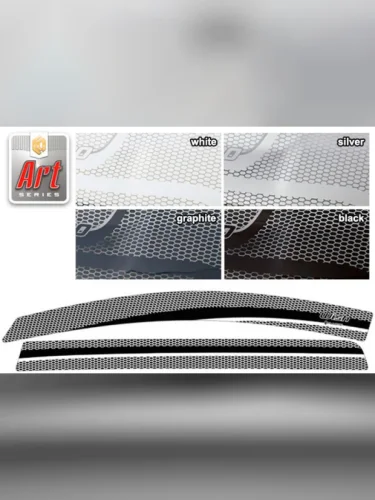 Ветровики дверей Серия Art серебро Toyota Wish  2003-2005