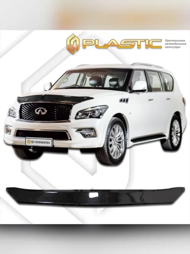 Дефлектор капота Classic черный Infiniti QX80 I поколение, рест. 1, джип/suv 5 дв. 2013 – 2017