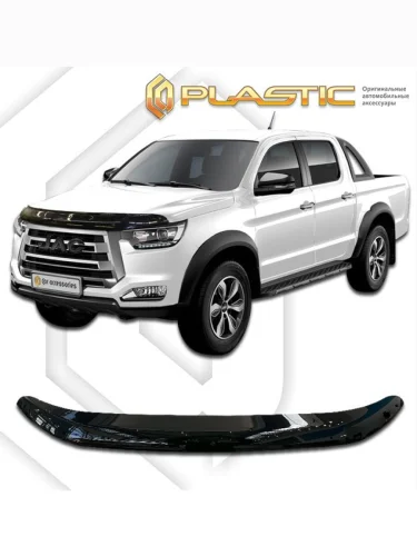 Дефлектор капота Classic черный JAC T8 Pro I поколение, пикап, для рынка России  2020 - н. в.