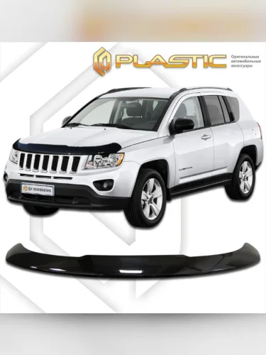 Дефлектор капота Classic черный Jeep Compass I поколение, рестайлинг, джип/suv 5 дв. 2011 - 2015